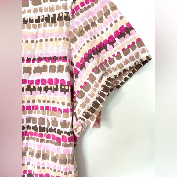 St. John’s Bay Pink Beige White Striped Tshirt Short Sleeve shirt plus size 1x - Picture 4 of 5